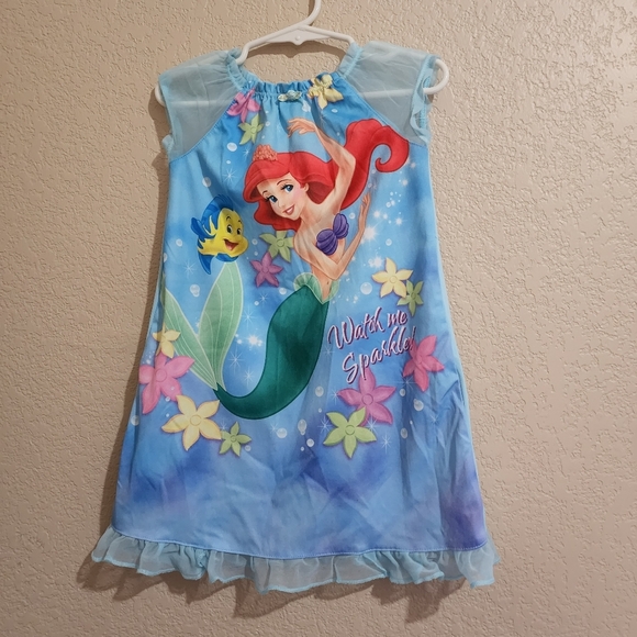 Disney Ariel Little Mermaid Nightgown Pajama Size 3T - Picture 1 of 6